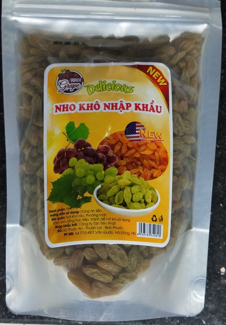 (FREESHIP TQ) 400g Nho khô xanh