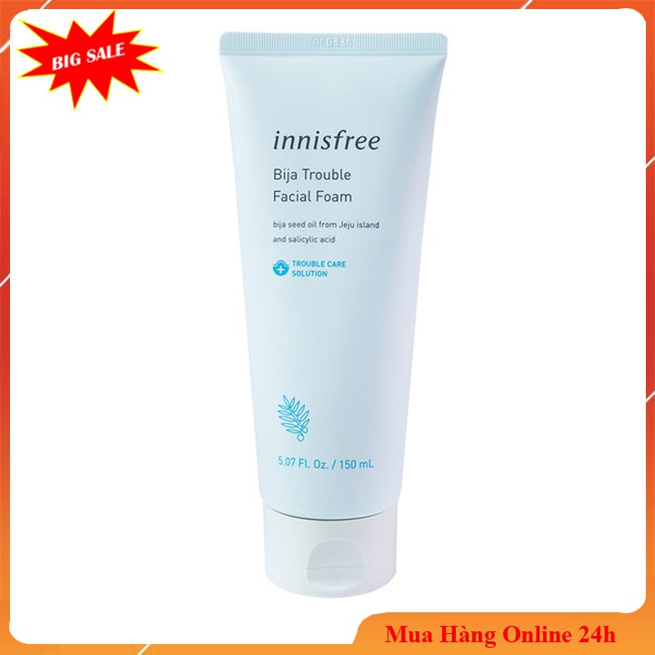 Sữa rửa mặt💖𝑭𝑹𝑬𝑬𝑺𝑯𝑰𝑷💖Sữa rửa mặt Innisfree Bija Trouble Facial Foam 150ml