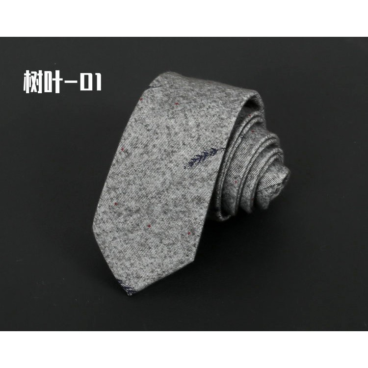 Cà vạt nam 6cm họa tiết lông vũ, nhiều màu.