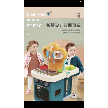 Đồ chơi nấu ăn 43 chi tiết ( mẫu mới), tạo khói, vòi nước sống động - Đồ chơi đầy nhà