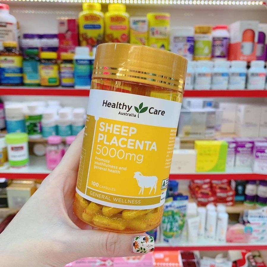 [Cam kết chuẩn Úc] Nhau Thai Cừu Úc Sheep Placenta Healthy Care 5000mg - 100 viên, chống lão hóa, nâng cơ, mờ nám