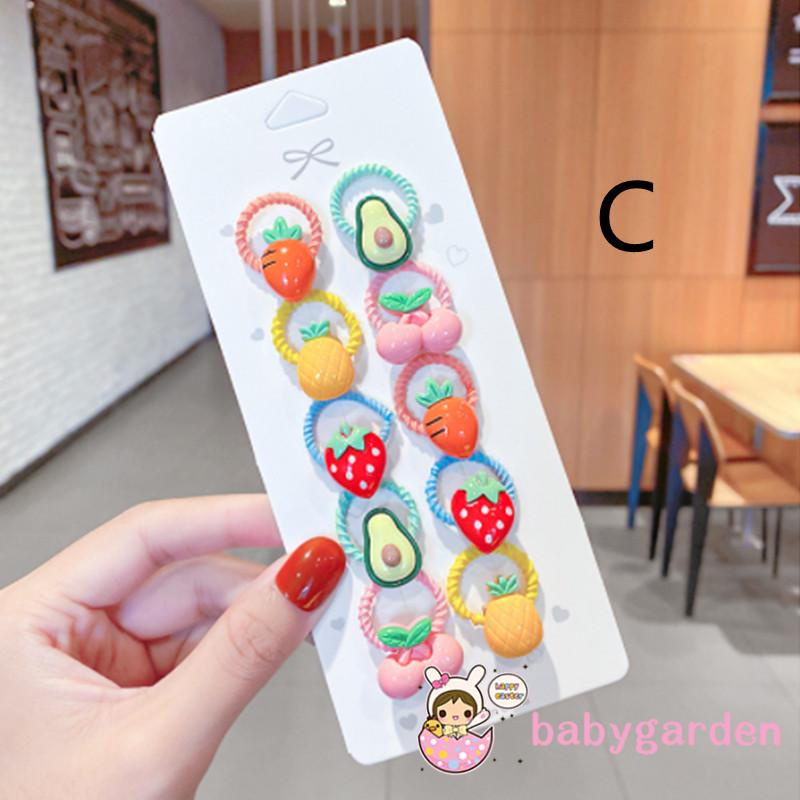 Bộ dây buộc tóc hình vương miện/trái cây dễ thương cho bé gái