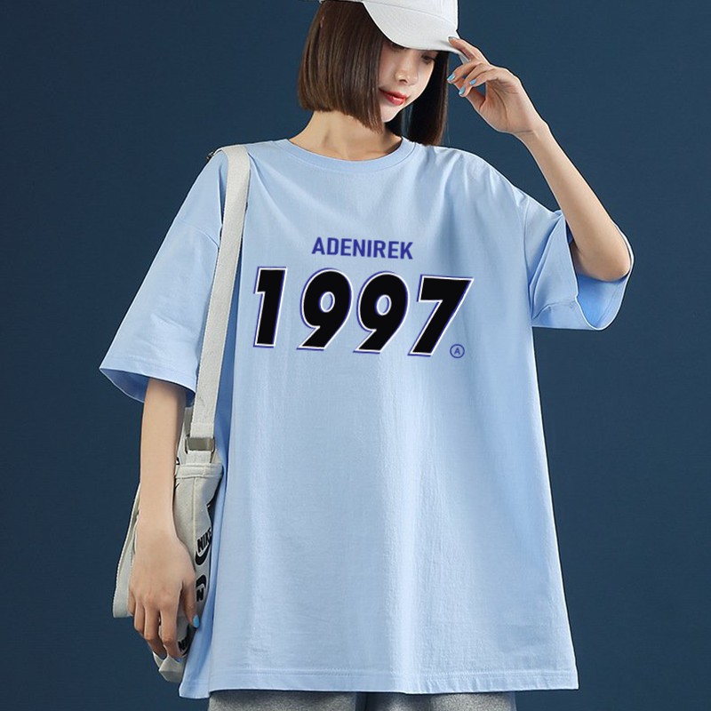 Áo thun nam nữ unisex tay lỡ phông form rộng 1997 teen cổ tròn oversize cotton giá rẻ màu đen trắng tee pull freesize | BigBuy360 - bigbuy360.vn