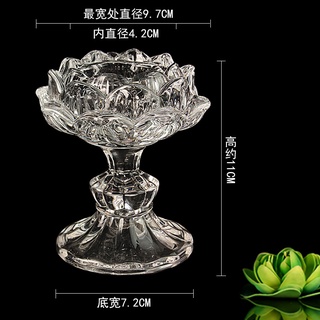 Đế nến pha lê chân cao hoa sen trong suốt