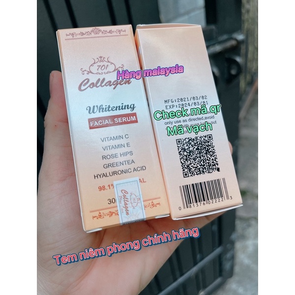 [Hàng malaysia] Serum collagen plus vit E trắng da, sạch nám