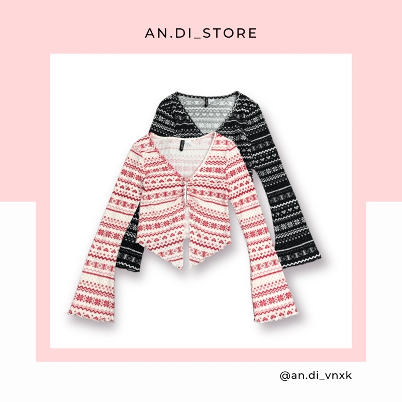 AnDi.vnxk 🔸Áo len dài tay hoạ tiết-  H.M