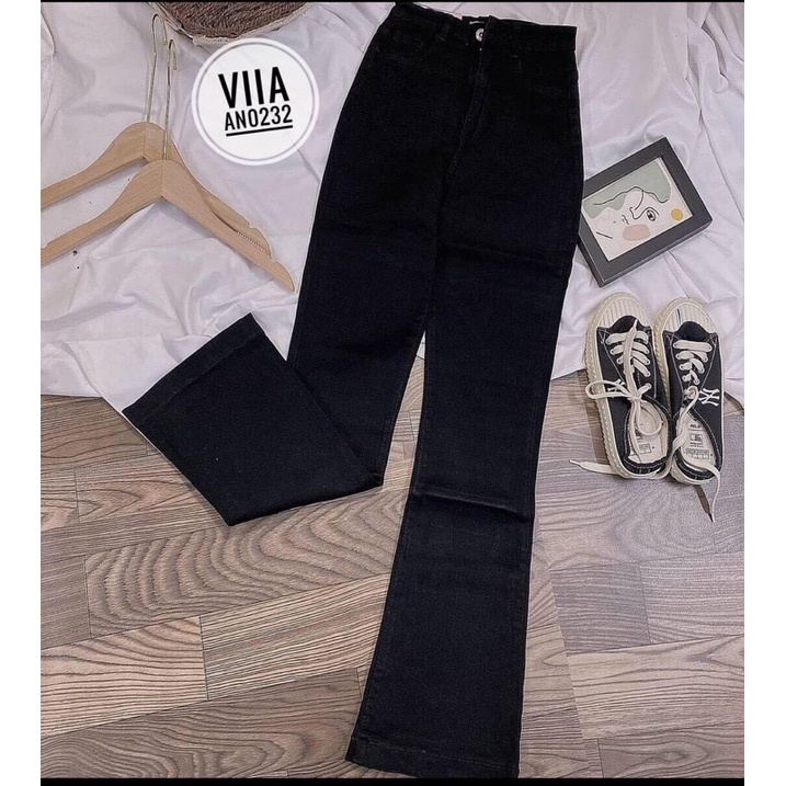 Quần jean loe đen dáng dài AN0232 VIIA DESIGN