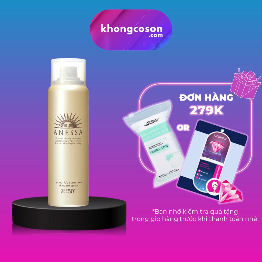 Xịt Chống Nắng Anessa Body Toàn Thân Bảo Vệ Hoàn Hảo Perfect UV Sunscreen Skincare Spray 60g - Khongcoson