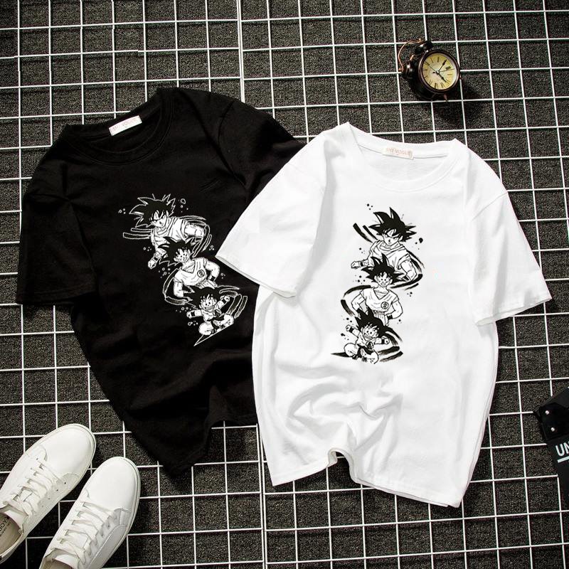 Áo thun unisex form rộng họa tiết goku vải dày mịn 2019T1722