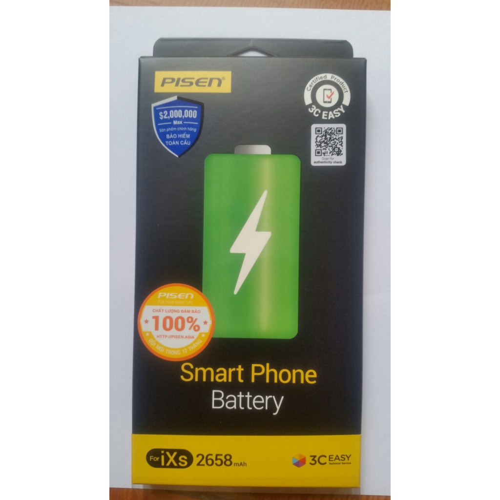 Pin Sạc Pisen TS-MT -iXS (iPhone XS, 3.8V - 2658Mah) - Hàng Chính Hãng