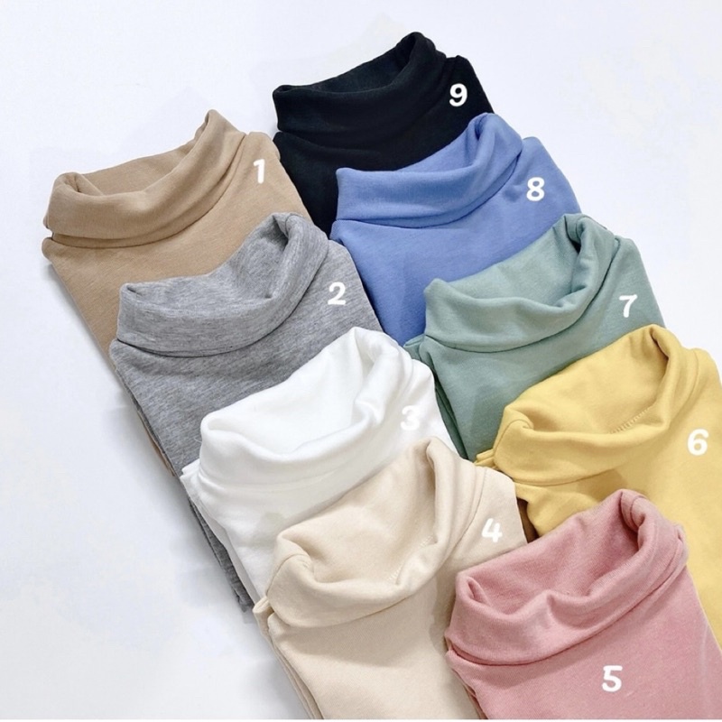 ÁO COTTON LEN CỔ LỌ SIÊU ĐẸP CHO BÉ