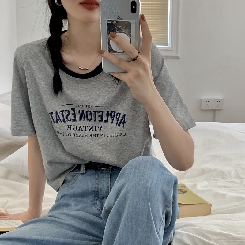 Áo Thun Nữ Cổ Tròn Ngắn Tay In Họa Tiết 44883