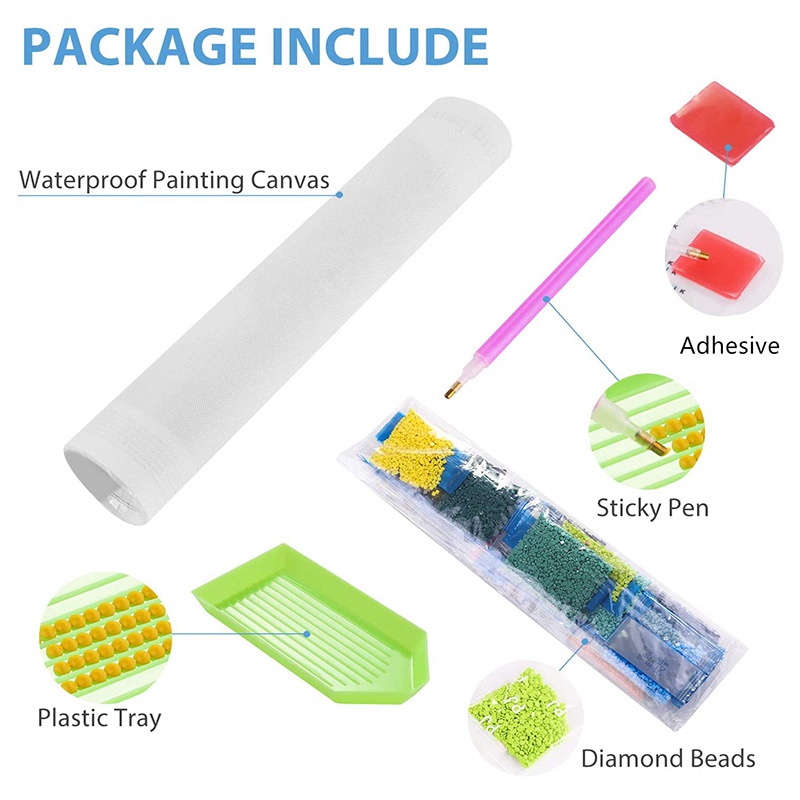 Set tranh đính đá trang trí phòng khách hình hoa và chim công