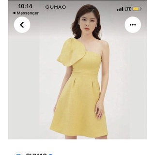 Pass thanh lý đầm Gumac nơ vàng