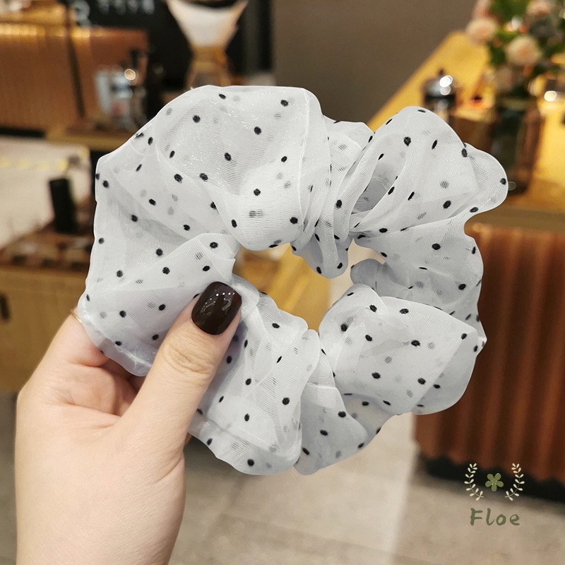 Dây cột tóc họa tiết chấm bi bằng vải Organza xinh xắn phù hợp cho các cô nàng và bé gái theo màu sắc xinh xắn