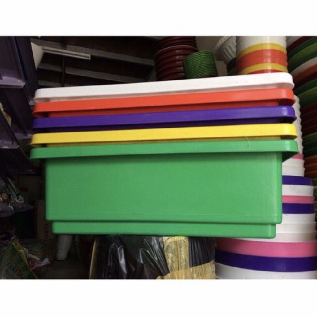 Chậu Nhựa Trồng Cây Máng Dài Thông Minh Size 48x20x16cm