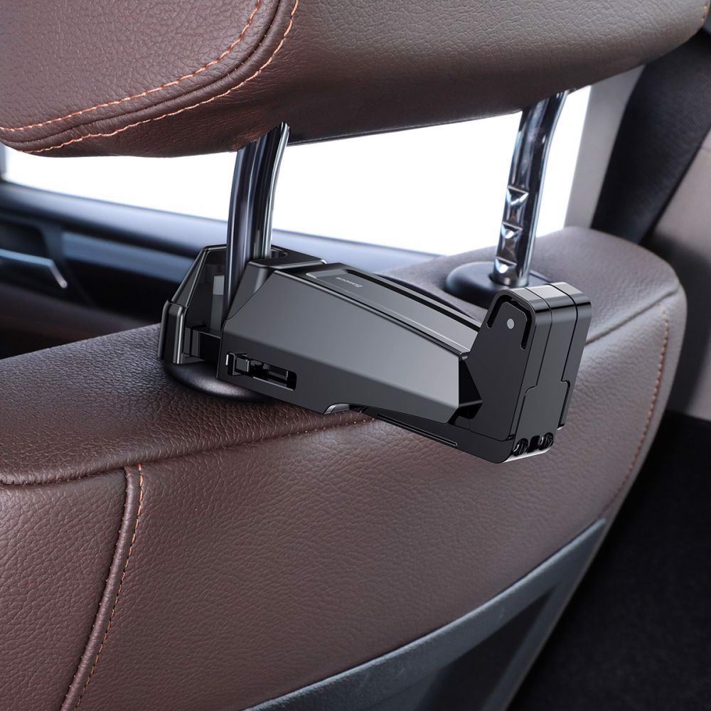 Giá đỡ điện thoại Baseus Back Seat Hook Mobile Phone Holder gắn sau ghế xe ôtô kiêm móc treo đồ đa năng chịu lực