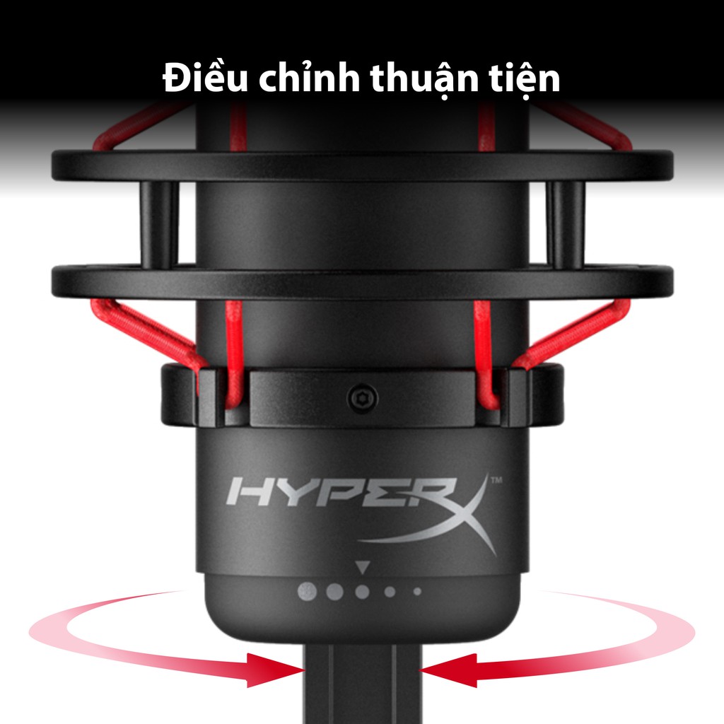 Thiết bị thu âm HyperX QuadCast_HX-MICQC-BK - Hàng Chính Hãng