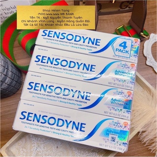 Kem đánh răng sensodyne advanced whitening 184gr - set 4 cây