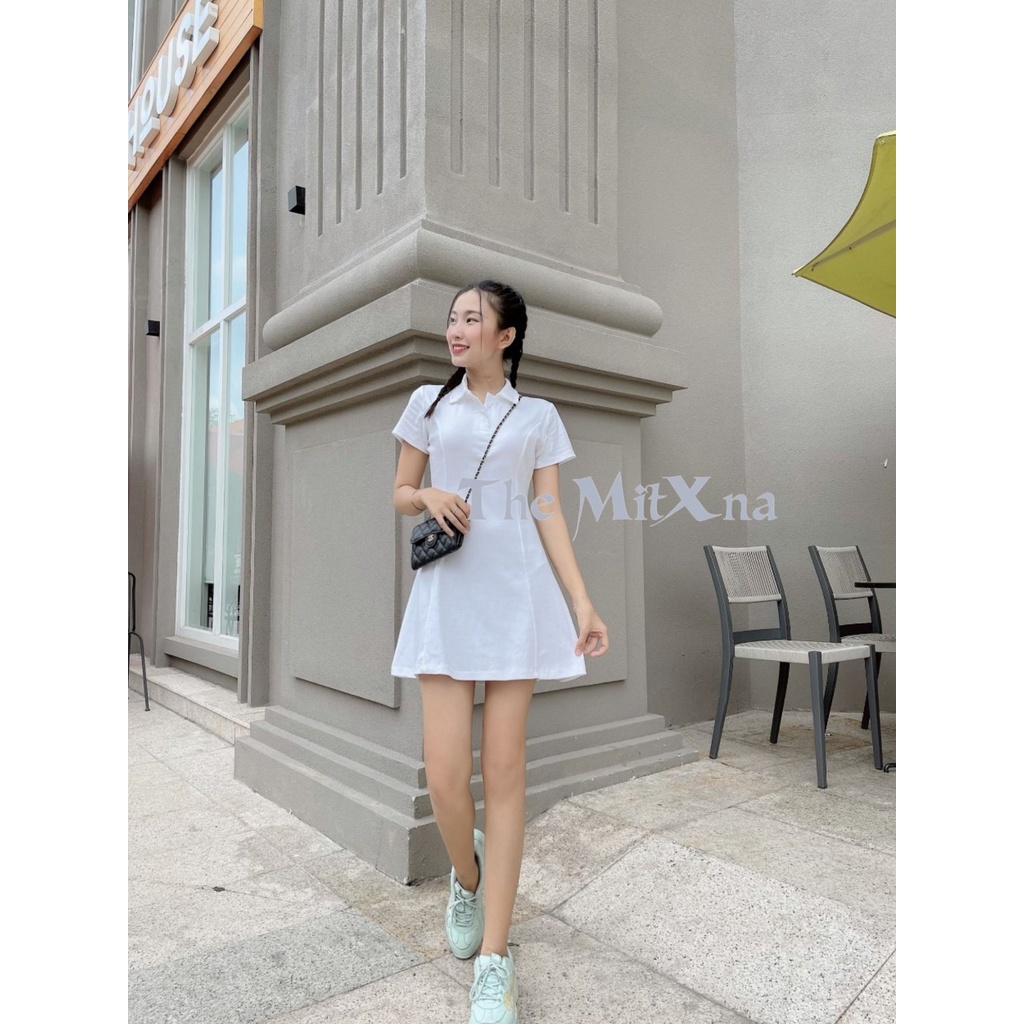 Đầm ôm body co giãn cổ polo - ảnh thật mẫu Shop chụp | BigBuy360 - bigbuy360.vn