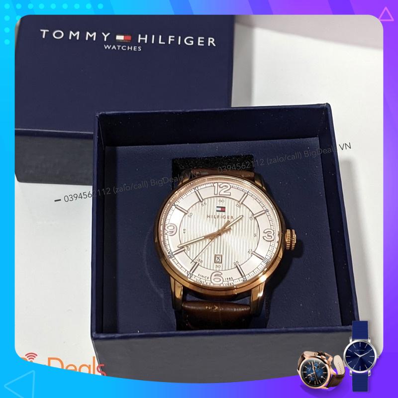 Đồng hồ nam dây da Tommy Hilfiger George White Dial Leather Strap Men's Watch 1710346 | BigDeals VN