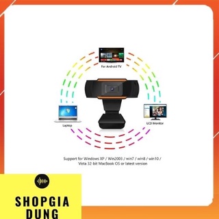 Webcam pc hd 720p có mic cho livestream, học và làm việc online siêu nét