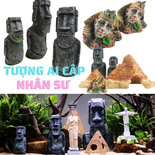 Tượng MOAI Đảo Phục Sinh | Tượng Đầu Nhân Sư Đổ Nát | Trang Trí Bể Cá, Bể Thủy Sinh, Bể Bán Cạn