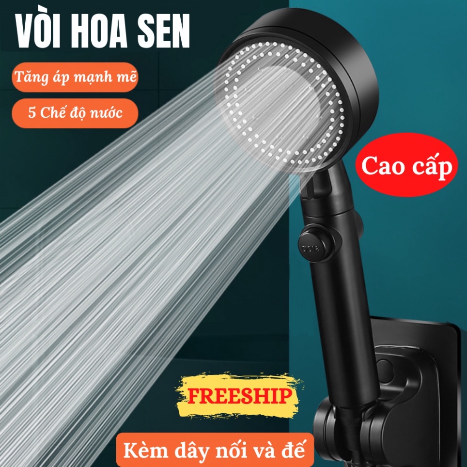 Vòi sen tăng áp, bộ vòi sen 5 chế độ nước áp suất siêu mạnh tiện lợi Shop Gia Dụng HOÀI AN