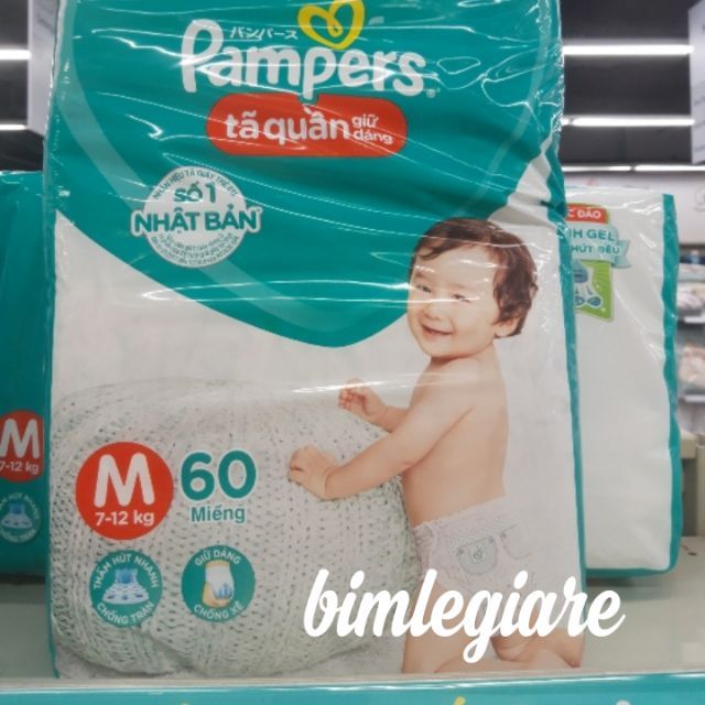 (Hàng nhập khẩu)Tã quần pampers giữ dáng đủ size M60/L54/XL48/XXL44