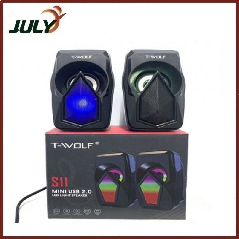 LOA VI TÍNH 2.0 T-WOLF S11 - LED TỰ ĐỔI MÀU , ÂM THANH SỐNG ĐỘNG