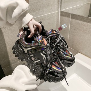 Giày sneaker nữ thể thao đế khủng lưới đỏ siêu lửa hoang dã tăng giày thể thao 2020