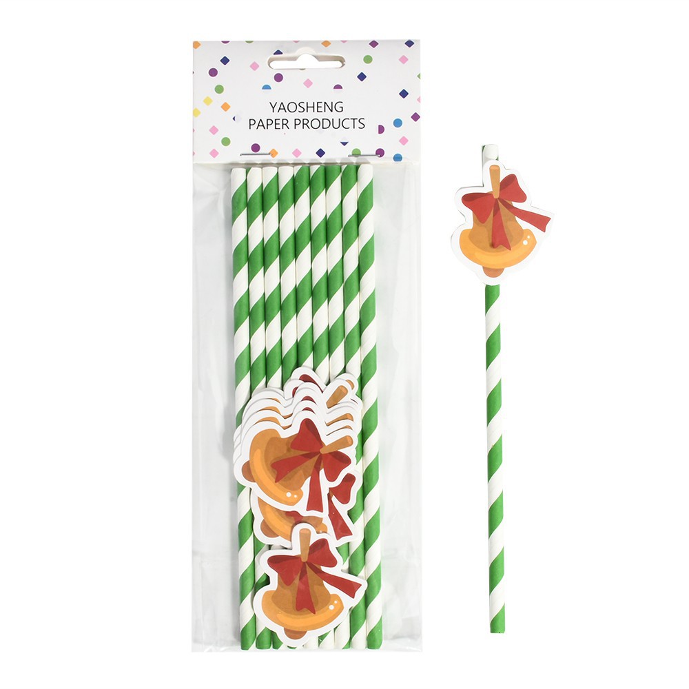 10 ống hút dán các hình dán trang trí Giáng Sinh