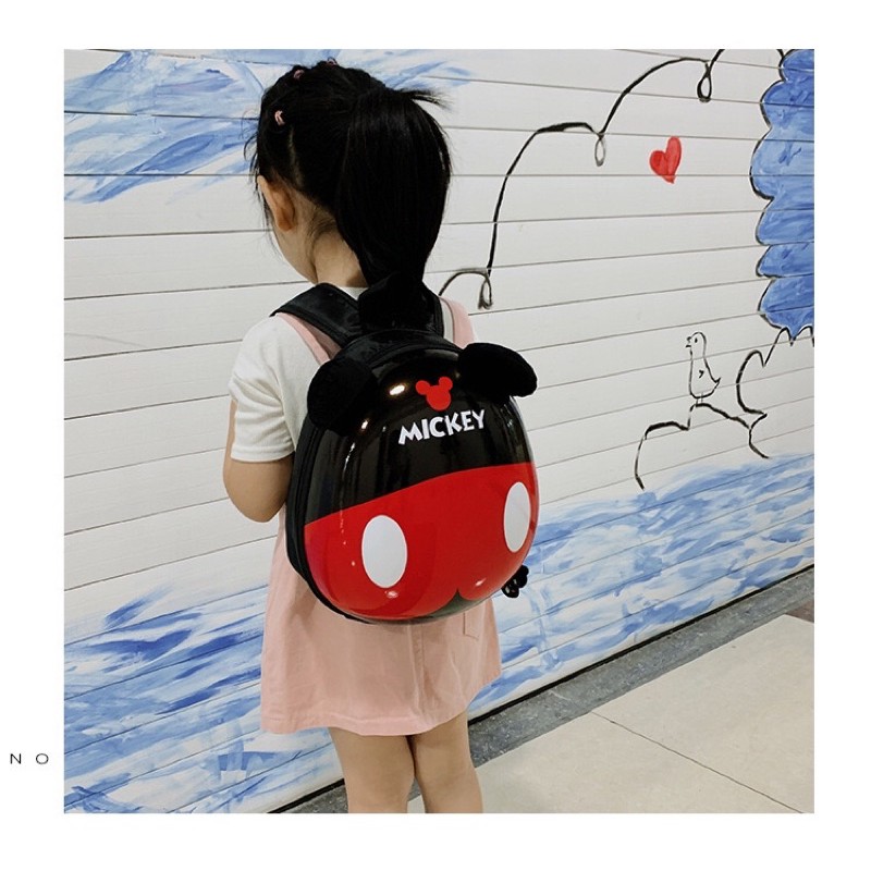 Balo bé gái vỏ nhựa hình chuột Mickey