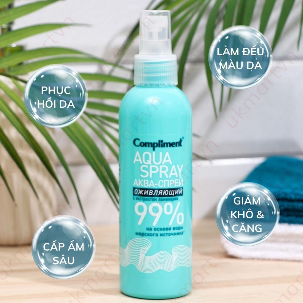 Xịt khoáng Compliment Aqua Spray 99% 200ml