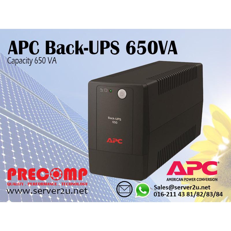 Bộ lưu điện UPS APC BX650LI-MS 650VA 325W APC Back-UPS 650VA cung cấp nguồn điện liên tục tránh mất điện đột ngột