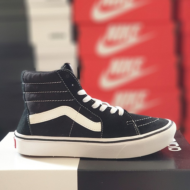 Giày thể thao Vans sk8 đen trắng real 2hand size 35