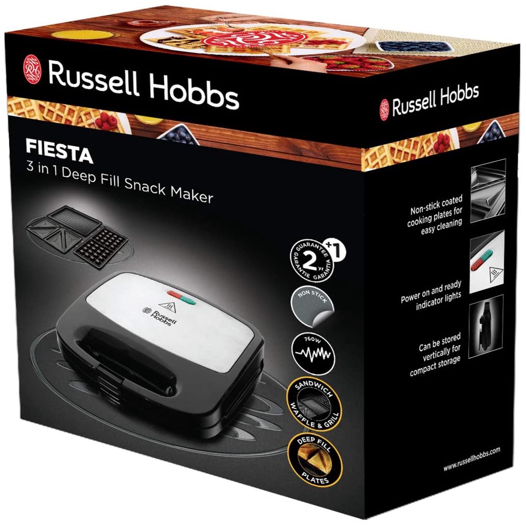 Máy nướng bánh mì Sandwich Russell Hobbs Toaster Fiesta 3 khay nướng 24540-56 nhập Đức