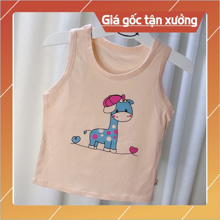 Áo Ba Lỗ Cotton Siêu Đẹp-Hình Đáng Yêu Cho Bé Gái 7Kg-15Kg