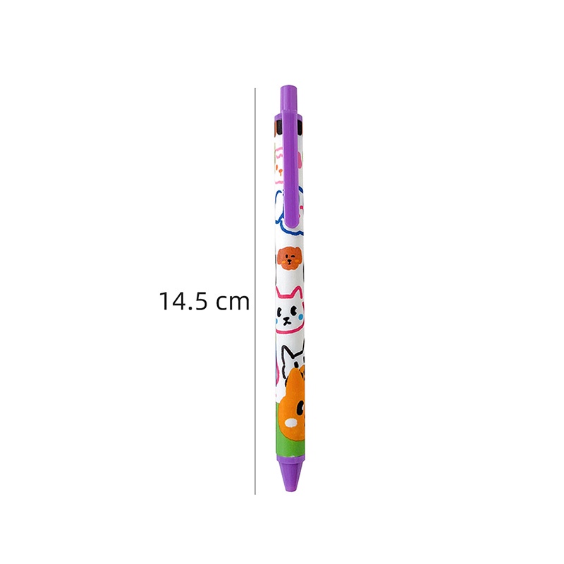 Set 6 Bút Bi Mực Đen Ngòi 0.5mm Có Thể Thu Gọn