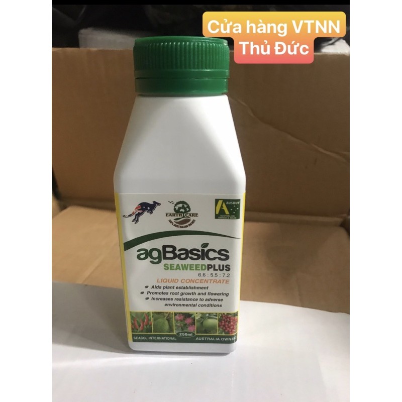Phân bón agBasics Seaweed Plus chai 250ml nhập khẩu Úc