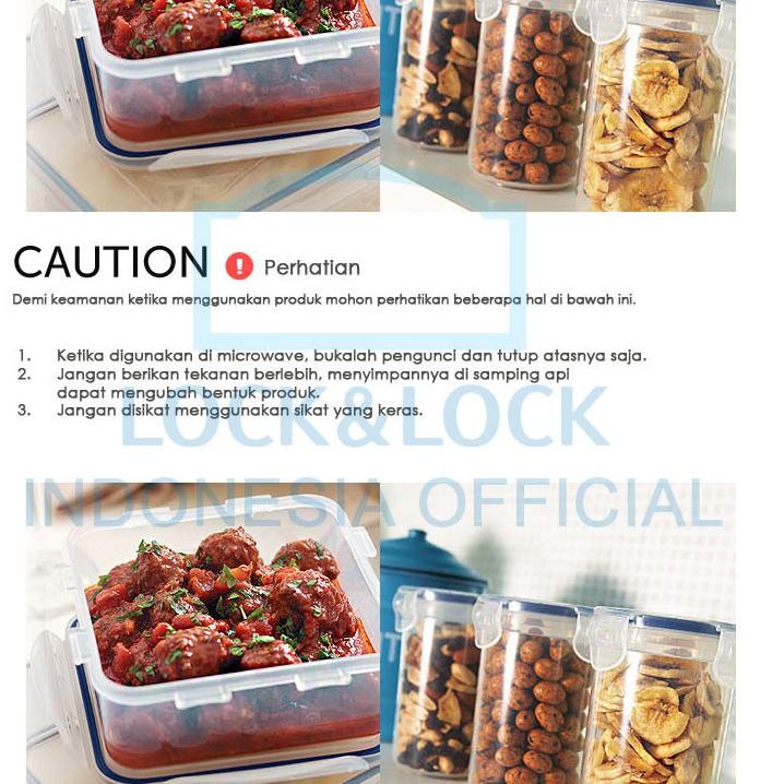 LOCK & LOCK Hộp Đựng Thực Phẩm Khóa Đa Năng HPL854 - Vuông Ngắn 600mL