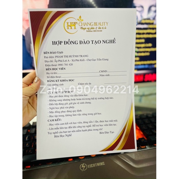Combo 20 tấm hợp đồng học nghề