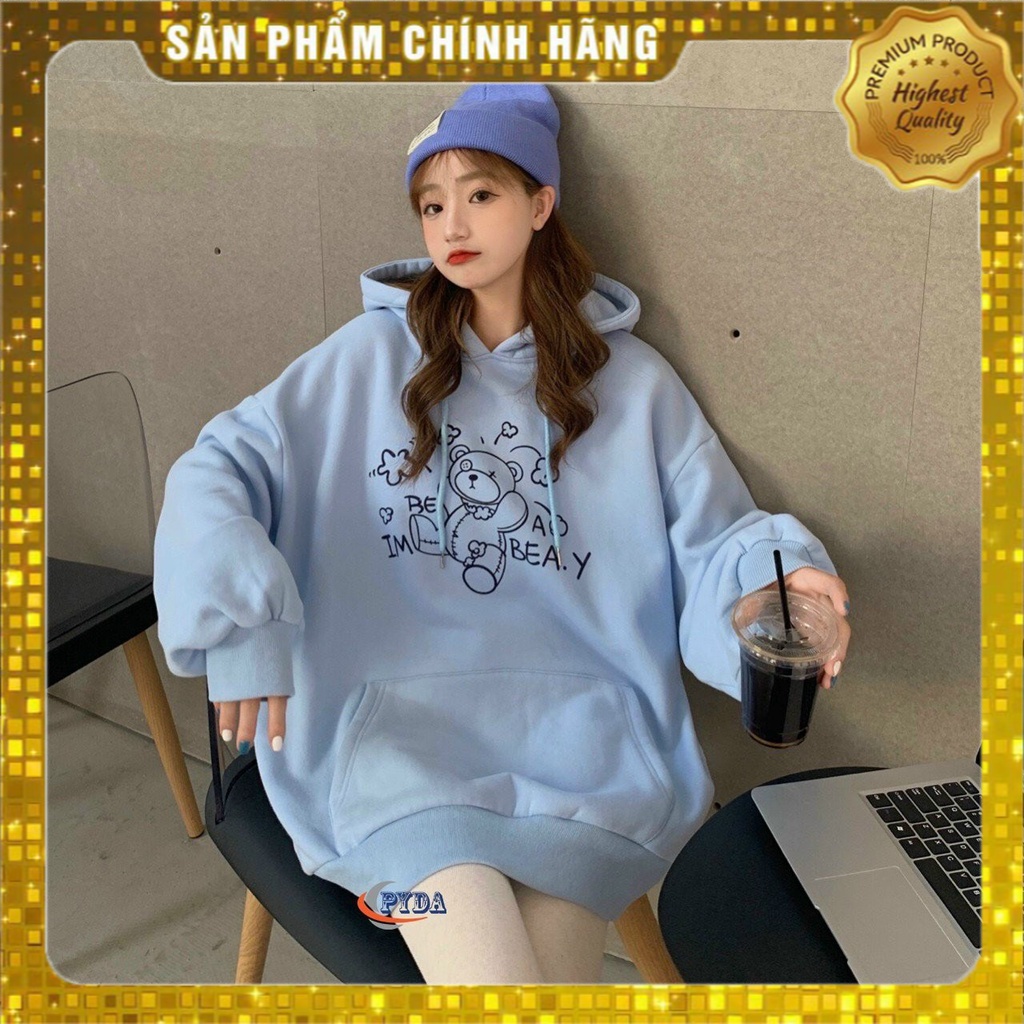 [Hàng Auth] Áo hoodie Unisex in hình Gấu Cute, Dày Tay Dài Dáng Rộng - K104_PY | BigBuy360 - bigbuy360.vn