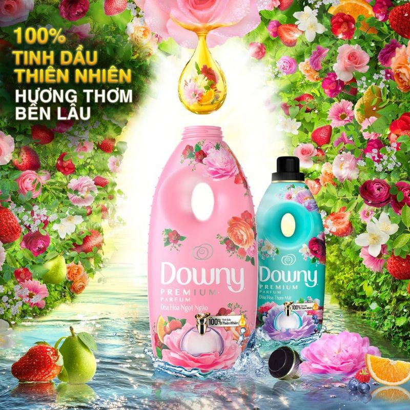Nước xả vải Downy chai 900ML, Đủ Hương tinh dầu thiên nhiên.