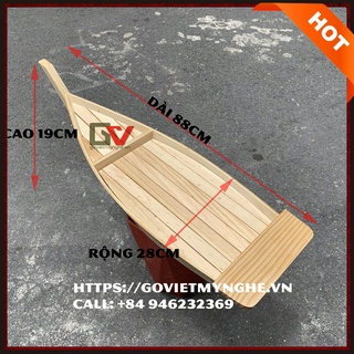 [Dài 88cm - Hàng chuẩn Nhật] Khay gỗ đựng sushi - khay gỗ đựng sashimi hình con thuyền gỗ sushi - Gỗ thông tự nhiên