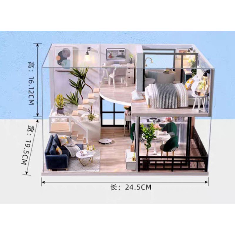 Mô hình nhà gỗ búp bê Dollhouse DIY - L032 The Satisfied Time