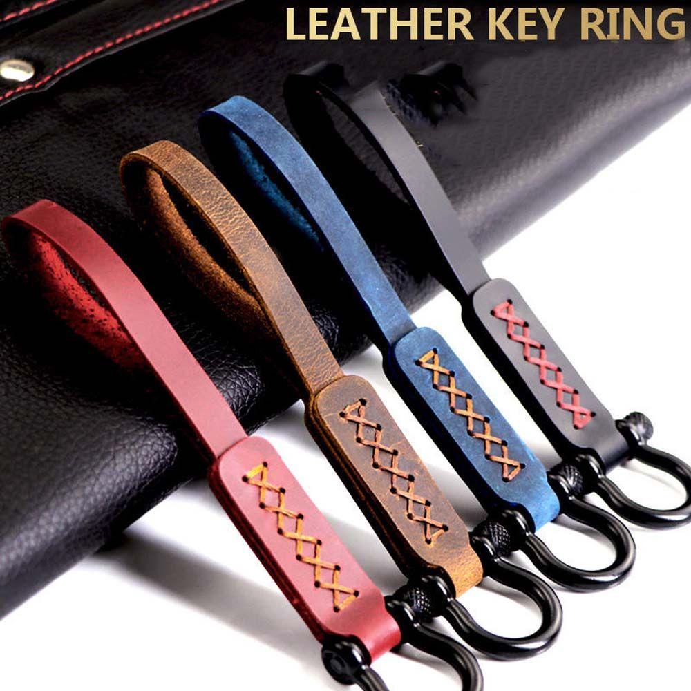 Móc Chìa Khóa Bằng Da Ngựa Phong Cách Retro Nhiều Màu Tùy Chọn Giá Đỡ
