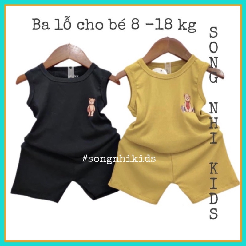 Bộ 3 lỗ thun tăm Minky Mon chất đẹp 8-15kg
