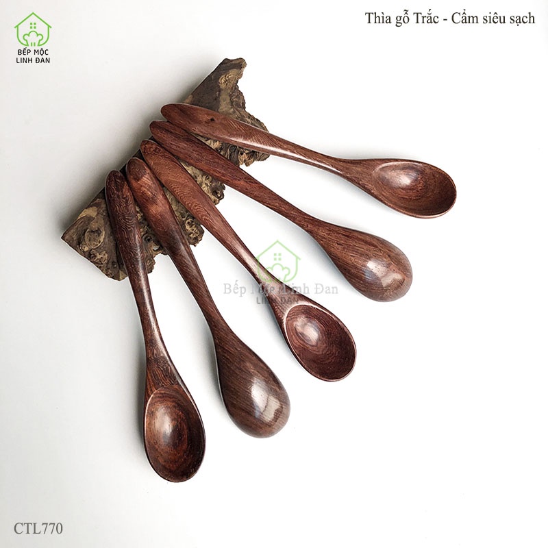 Muỗng Cà Phê Gỗ Trắc, Cẩm Tự Nhiên HAHANCO  Size Mini 13cm
