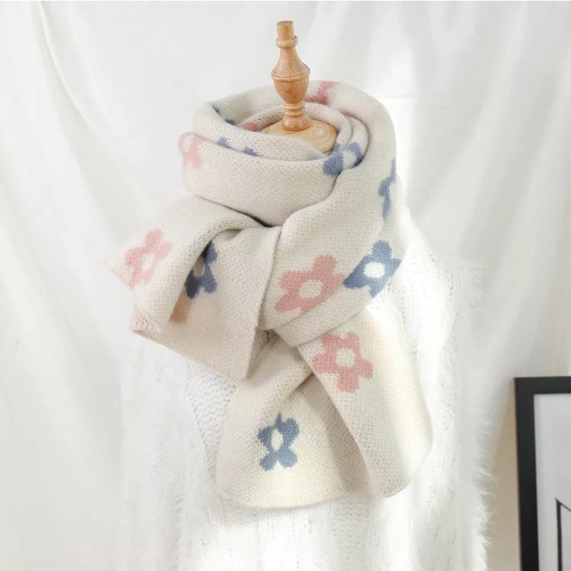 Khăn choàng len quàng cổ mùa đông cao cấp cho nữ khăn len dệt kim dày ấm size 180x35cm - Mã LE18 The Collar Box